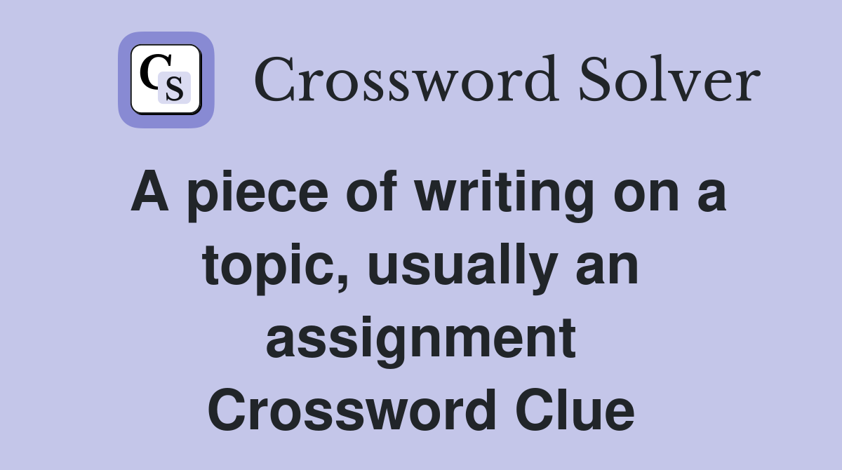 assignment or duty crossword clue